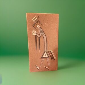 Vintage Native American Indian Sand Art Picture Rainbow Dancer 1973‎ Signed
